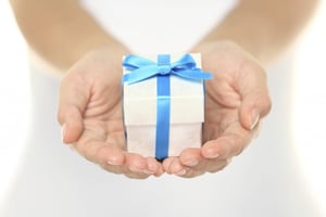 woman holding gift