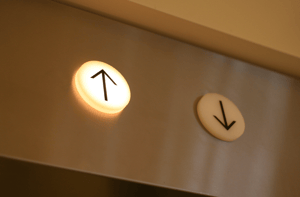 elevator with up button lit up