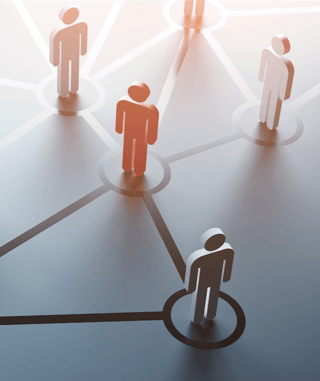 People connected by lines in a Referral Network